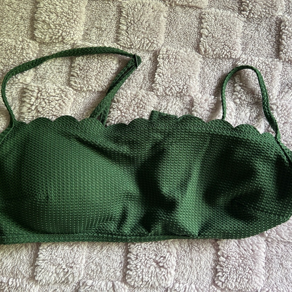 Green Scalloped Bikini Top